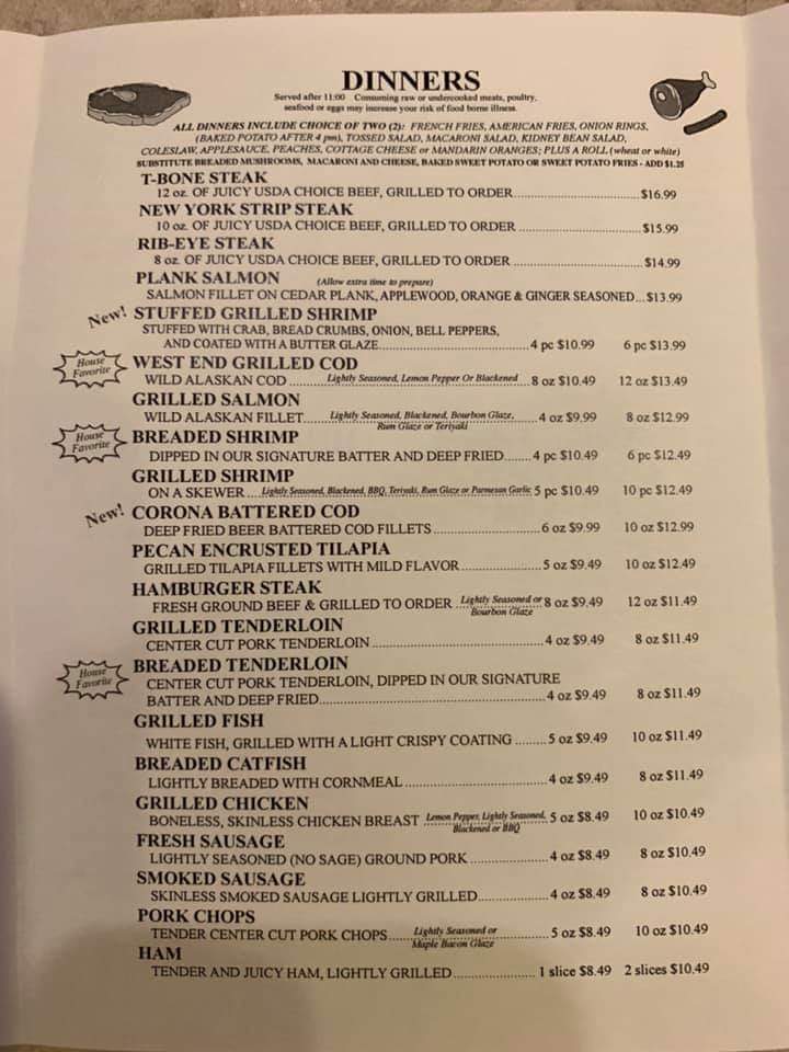 West End Restaurant Menu - Image 6